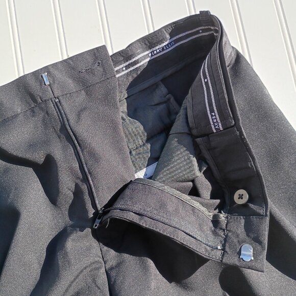 PERRY ELLIS Dress Pants Mens 42 x 32 Black Slacks Folio Flex Waistband Portfolio - Picture 9 of 15